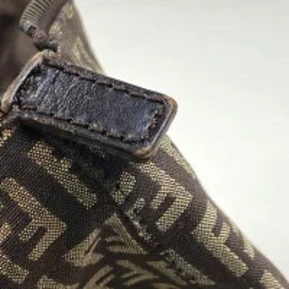 Fendi Handbag Zucchino Tote Canvas Brown Bag Brown